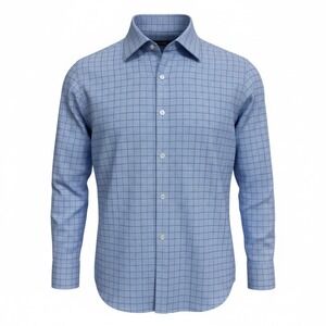 JOS A Bank 1905 Men's Slim Fit Stretch Button Down Shirt Blue Plaid 15-32